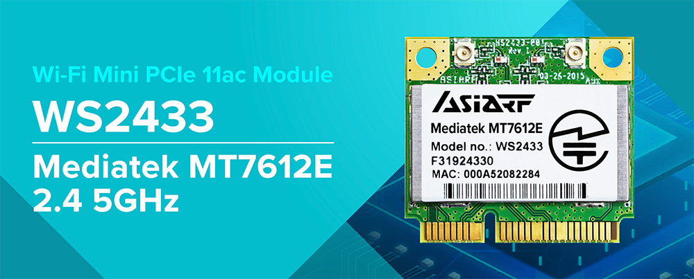 WS2433 WiFi Mini PCIe 11ac Module Mediatek MT7612E 2.4 5GHz