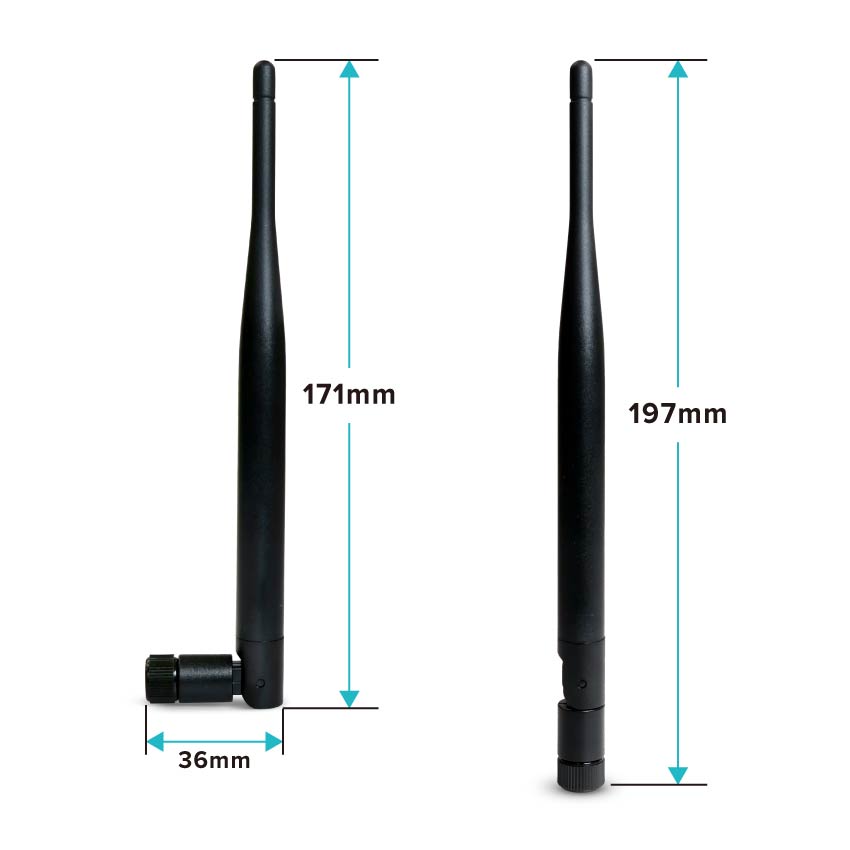 ANTS245005002M01 Wi-Fi Antenna Dipole dual bands 2.4/5GHz 5dBi-dimension