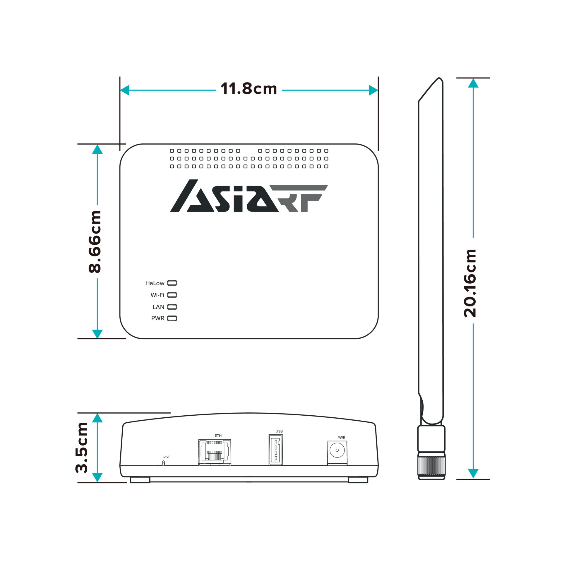 Wi-Fi HaLow ゲートウェイ デュアルバンド ARFHL-WHM_size