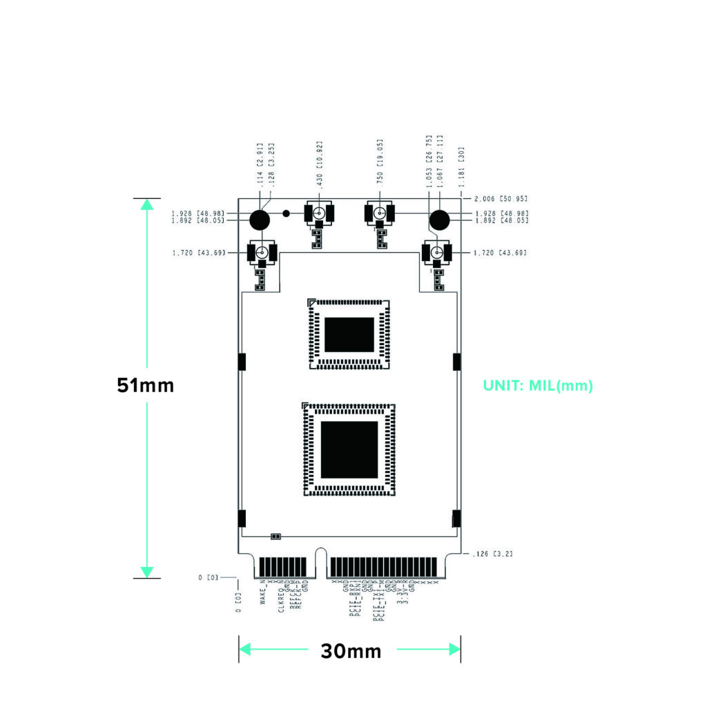 【Wi-Fi 6 STANDARD Package】AW7915-NP1 Wi-Fi 6 11ax 4T4R Mini PCIe Module ...