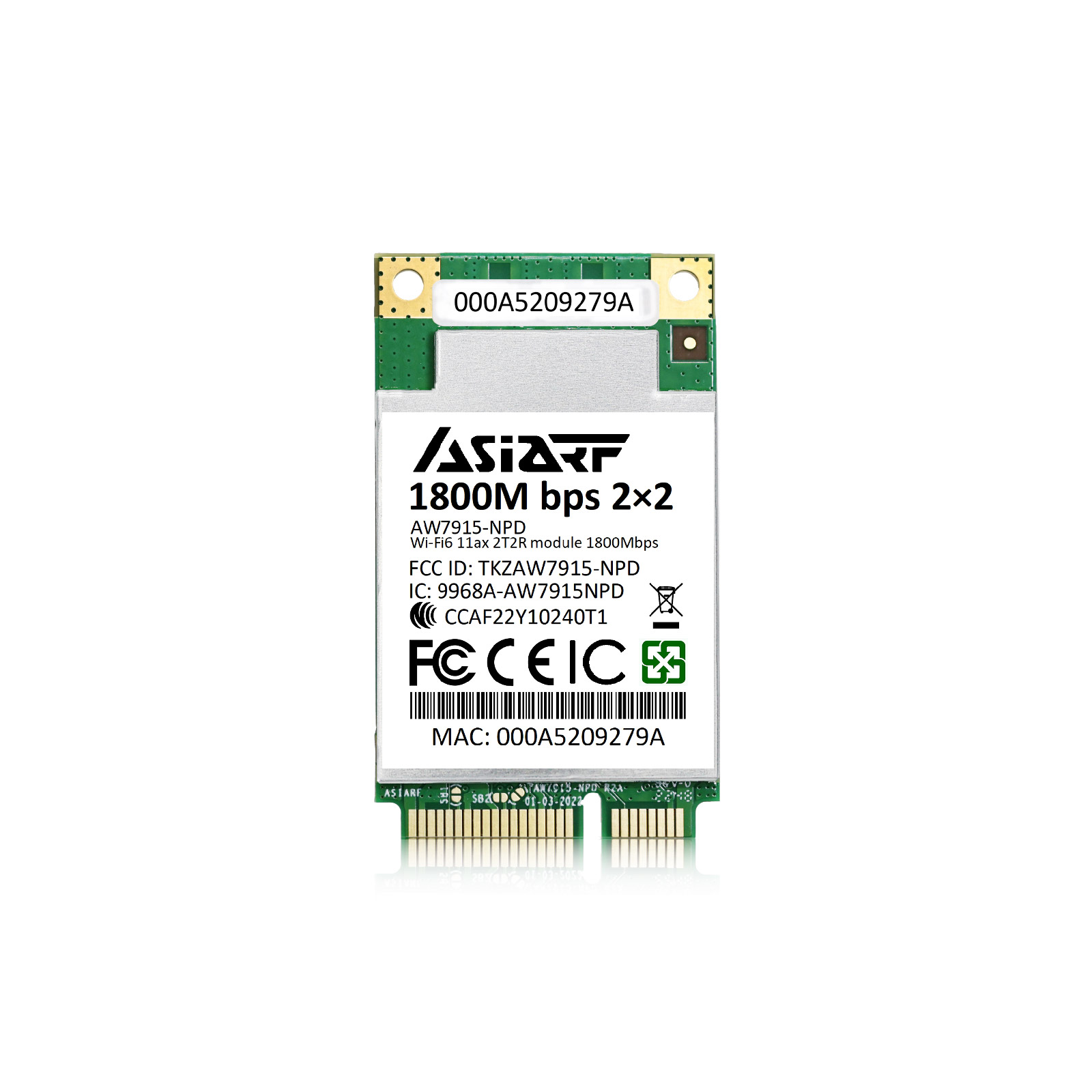 AW7915-NPD Wi-Fi 6 11ax 2x2 DBDC 1800Mbps ミニ PCIe モジュール (MediaTek 製) MT7915_0814