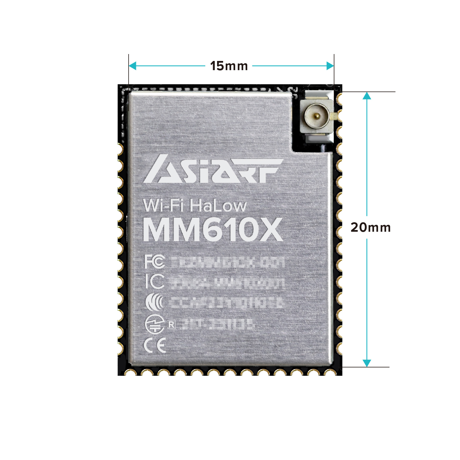 Wi-Fi HaLow モジュール 1st 認証 FCC IC CE TELEC RCM Sub-GHz MM610X-001