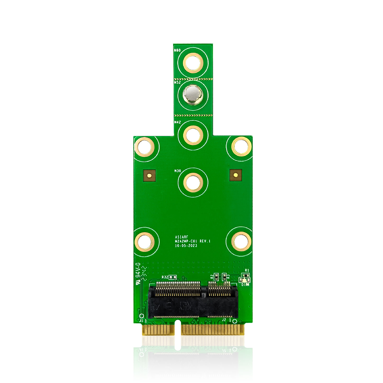 AsiaRF Wi-Fi module Adapter M2A2MP - M.2 A E Key to Mini PCIe - BPI-R4 ...