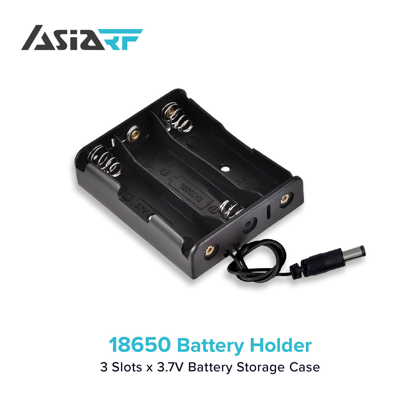 AsiaRF 多用途 18650 バッテリー ホルダー 電子機器やホビー用の 3 つのスロット。複数のパック サイズをご用意しています。接続しやすい10cmリード。電池は付属しません。