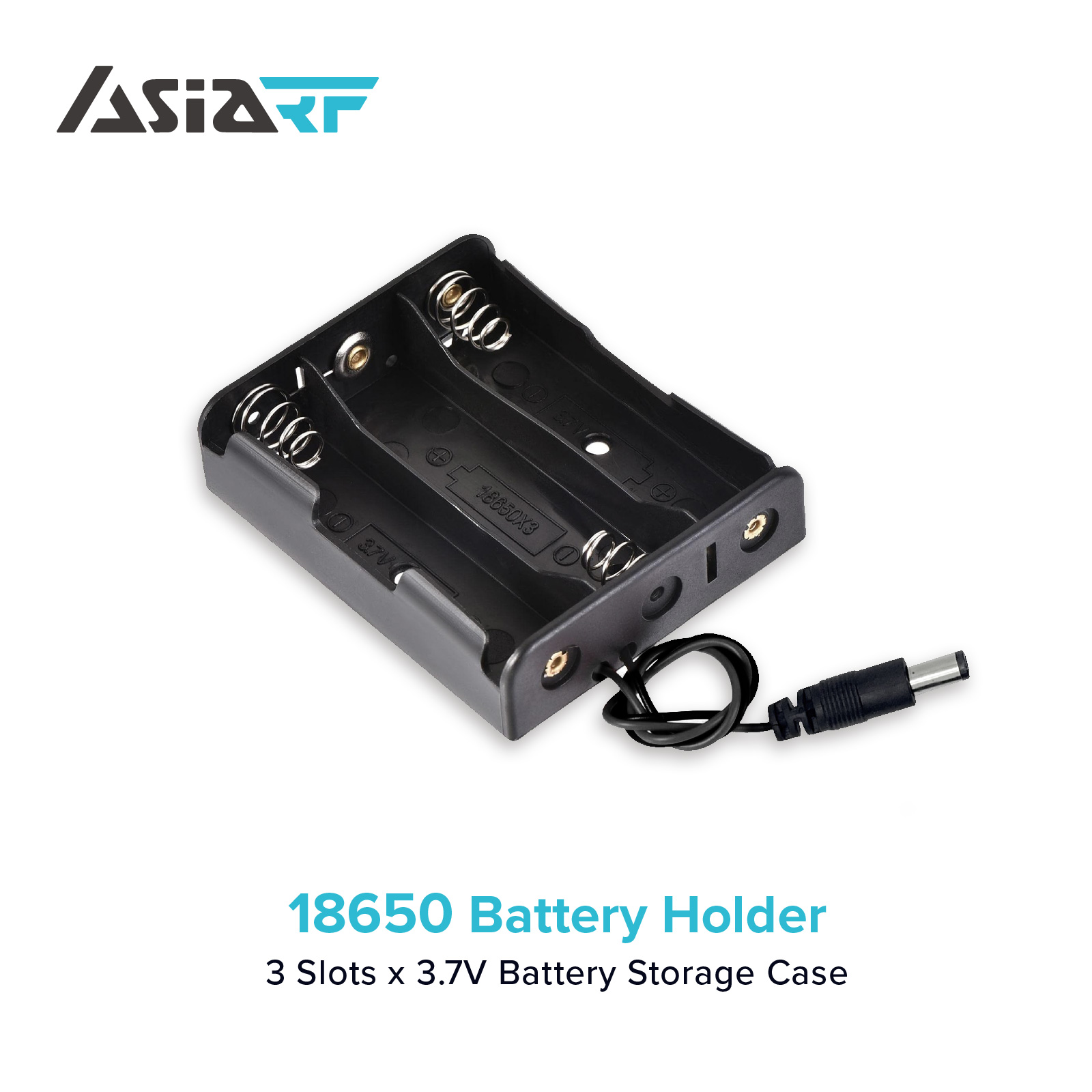 AsiaRF Versatile 18650 Battery Holder 3 slots for electronics and hobbies. Available in Multiple Pack Sizes. Easy-to-connect 10cm leads. Batteries not included.