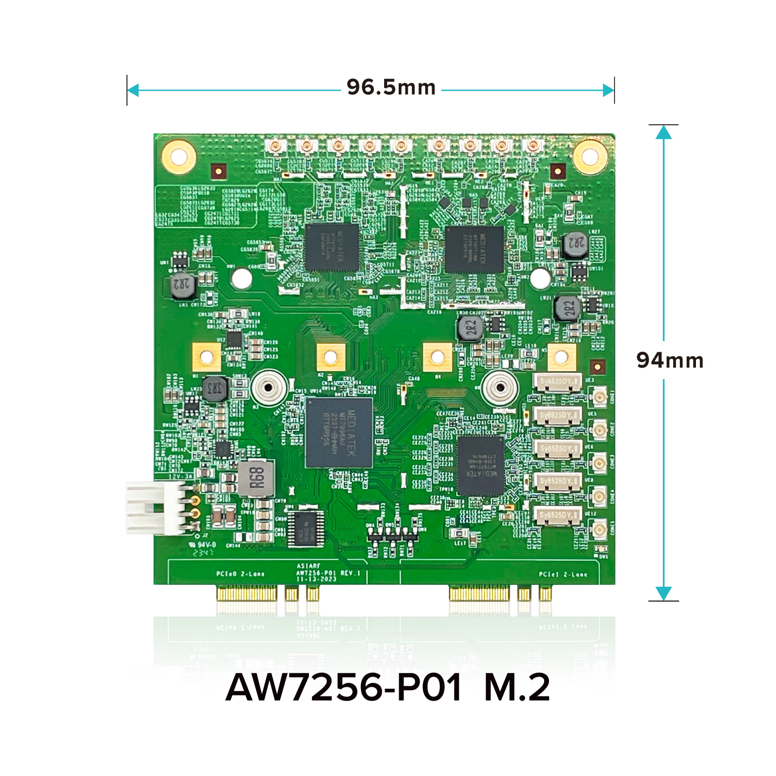 Wi-Fi 7 BE19000 AP7988-001 ルーターボード + AW7256-P01 Mini PCIe NIC モジュール_M2 サイズ