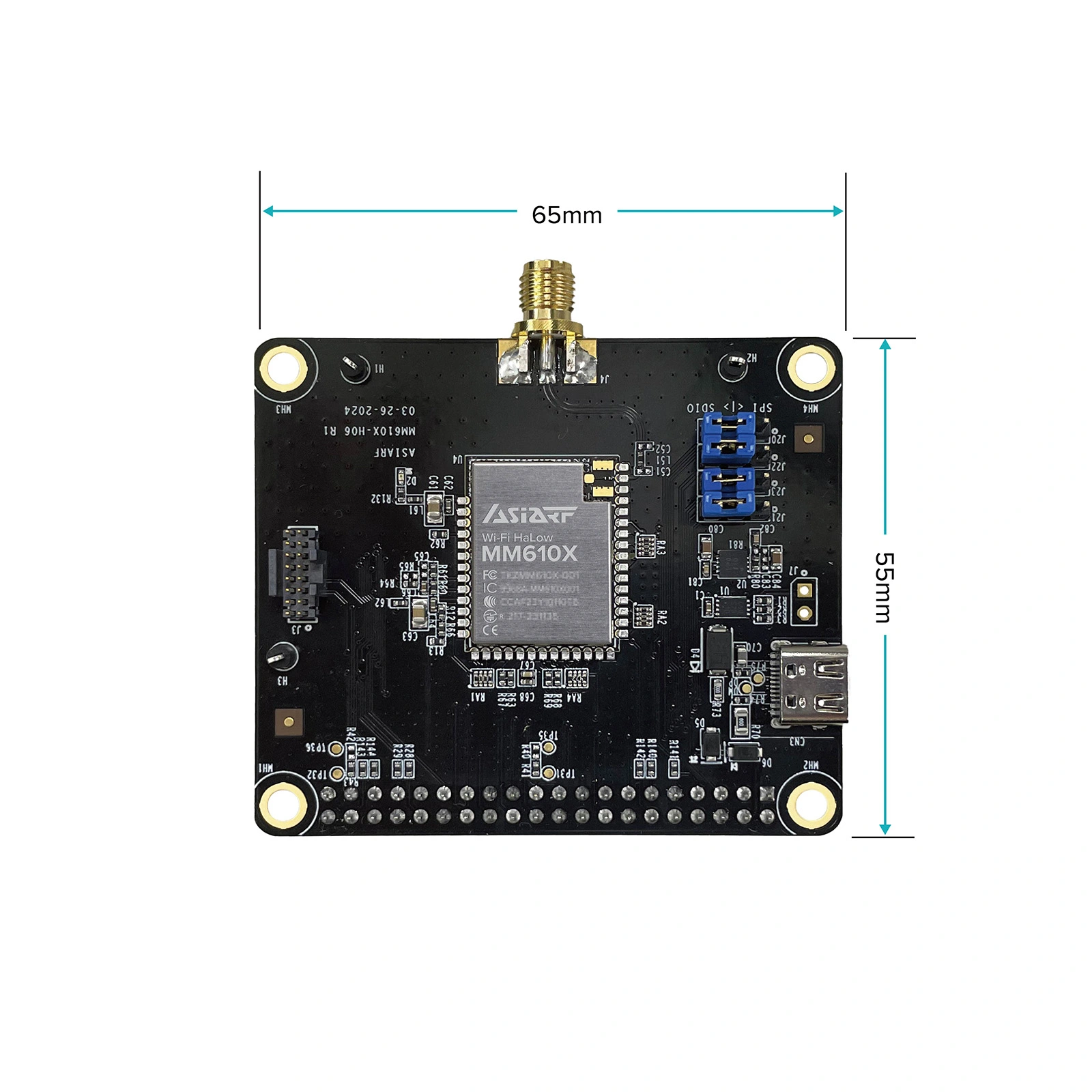 Wi-Fi HaLow Raspberry Pi HATモジュール 最高の自動化ロボットキット MM610X-H06-1_size