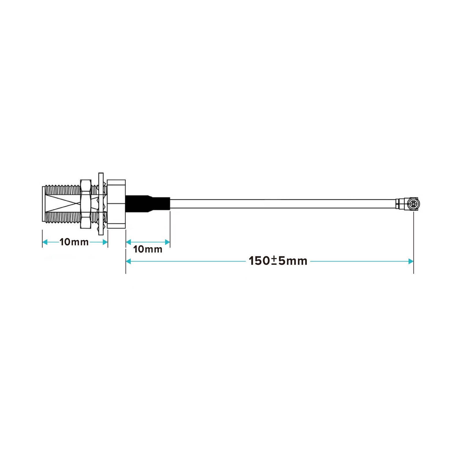 Coaxial Cable 1.13 Diameter Sma Female Ipex Pigtail Size