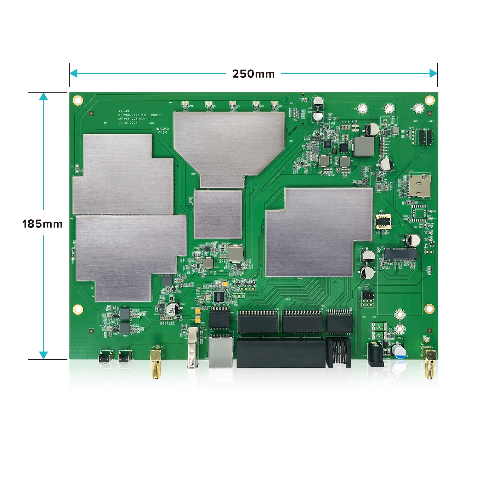 Wi-Fi 7 Development Platform BE19000 Tri-Band Tri-Concurrent 10Gbps PHY AP7988-002 Size 11zon Wi-Fi 7 Development Platform BE19000 Tri-Band Tri-Concurrent 10Gbps PHY AP7988-002 Size 11zon