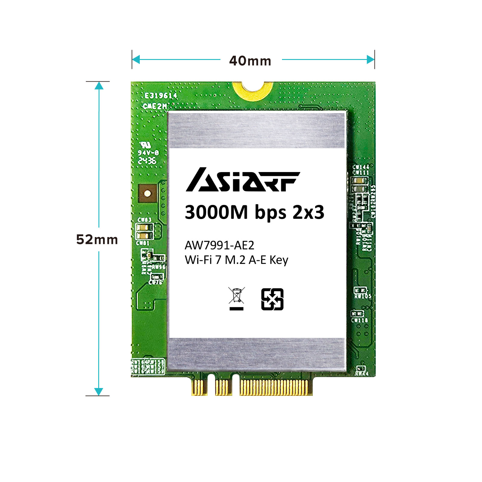 Wi-Fi 7 AP Module M.2 AE Key BE5000 AW7991-AE2_size_2