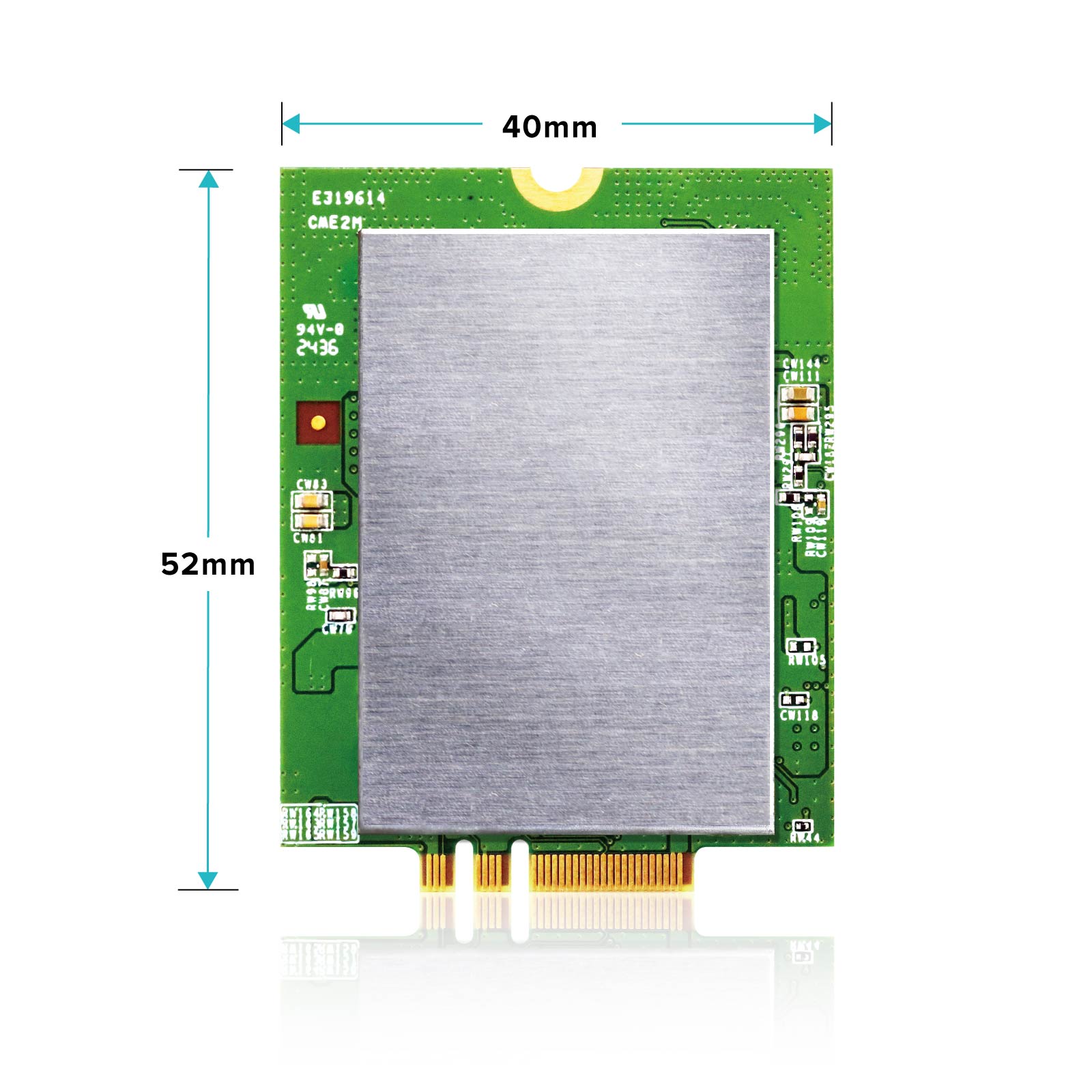 Wi-Fi 7 BE5000 M.2 AE Key Module AW7991-AE2_Size