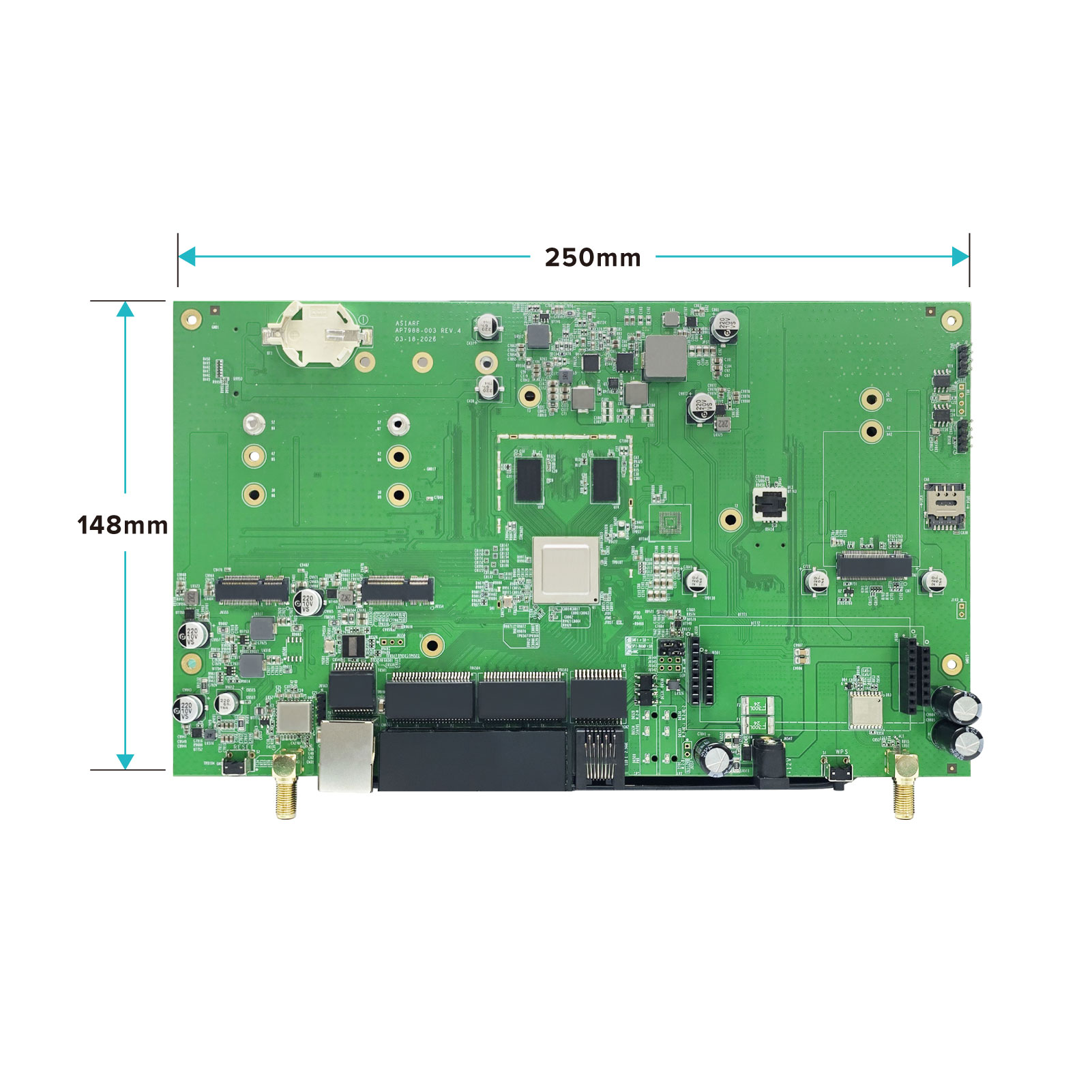 Wi-Fi 7 Enterprise Asymmetric Cryptography Development Platform AP7988-003-Platform Size Wi-Fi 7 Enterprise Asymmetric Cryptography Development Platform AP7988-003-Platform Size