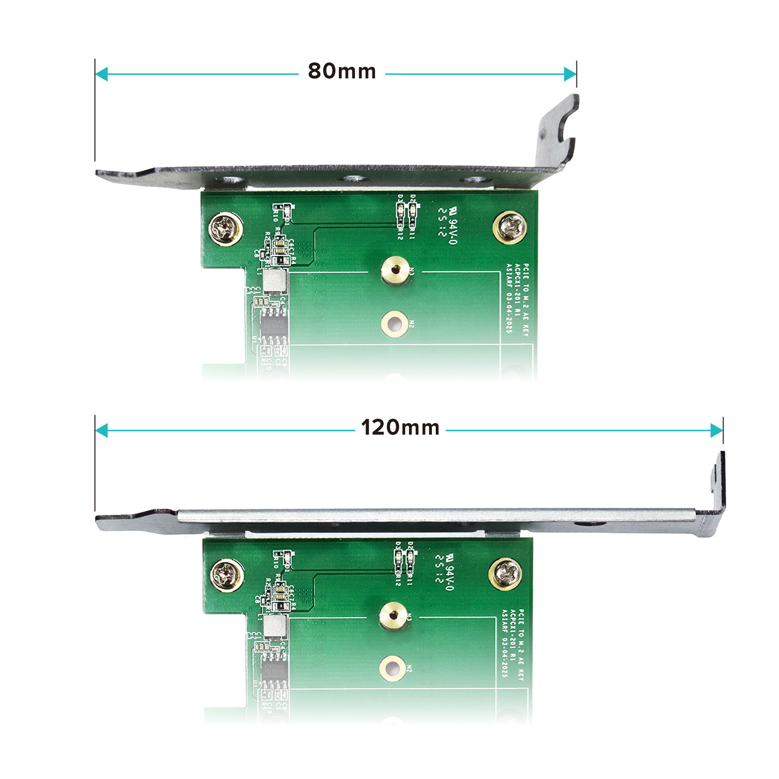 Converter Card for M.2 A+E Key Wi-Fi Module to PCIe Adapter Card ACPCX1-201-M.2 A+e Key To Pcie Adapter Size 2