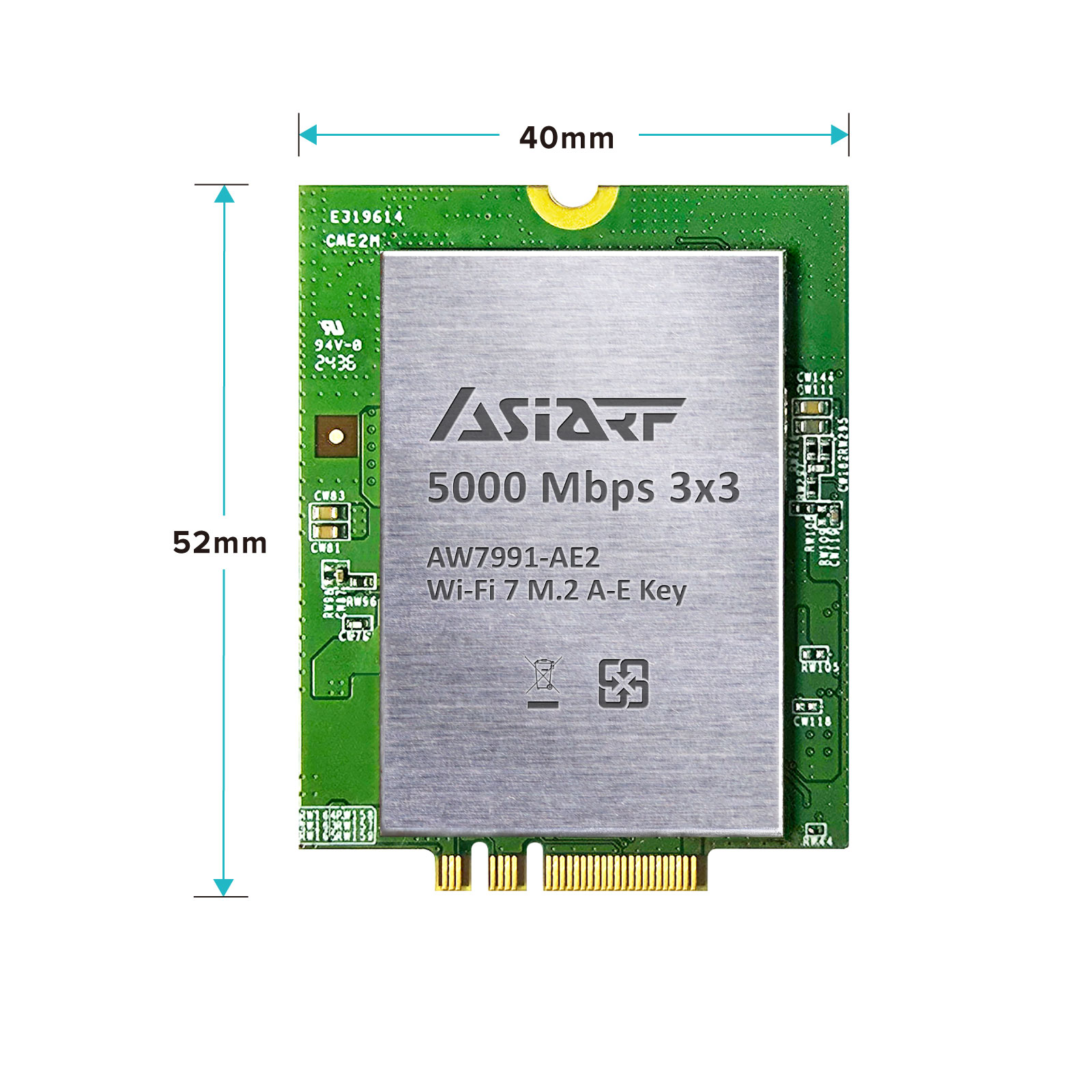 Wi-Fi 7 SIMPLIFIED Package】11be 2×3 DBDC 5000Mbps M.2 A-E Key Module AW7991-AE2, Precision Coaxial Cables, and Wi-Fi Antenna Dipole dual bands 2.4/5GHz-AE2 Size Wi-Fi 7 SIMPLIFIED Package】11be 2×3 DBDC 5000Mbps M.2 A-E Key Module AW7991-AE2, Precision Coaxial Cables, and Wi-Fi Antenna Dipole dual bands 2.4/5GHz-AE2 Size