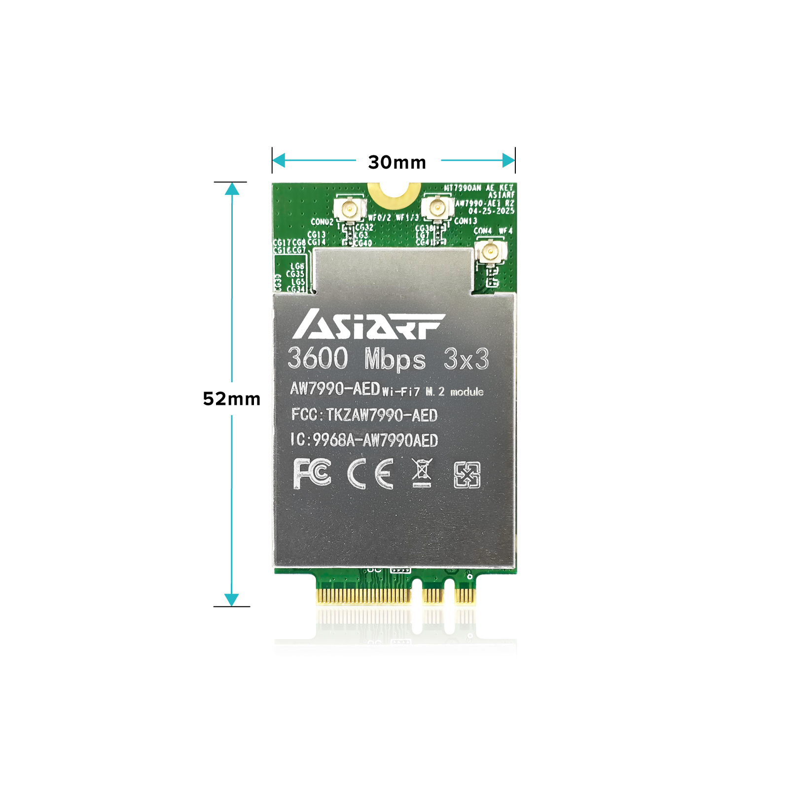 Wi-Fi 7 BE3600 M.2 AE key AP Module AW7990-AED-size Wi-Fi 7 BE3600 M.2 AE key AP Module AW7990-AED-size