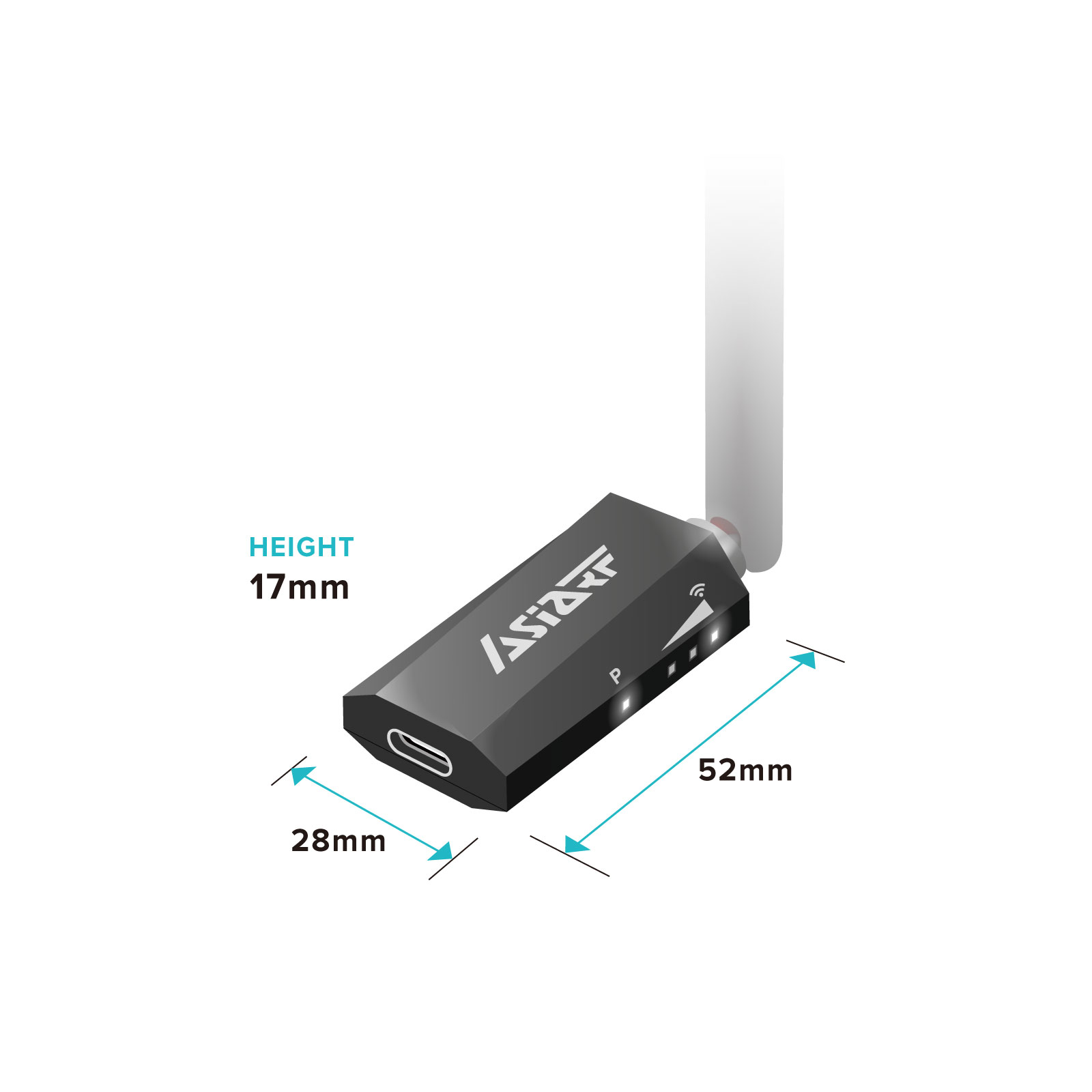 Wi-Fi HaLow USB Dongle HaLowFly Size