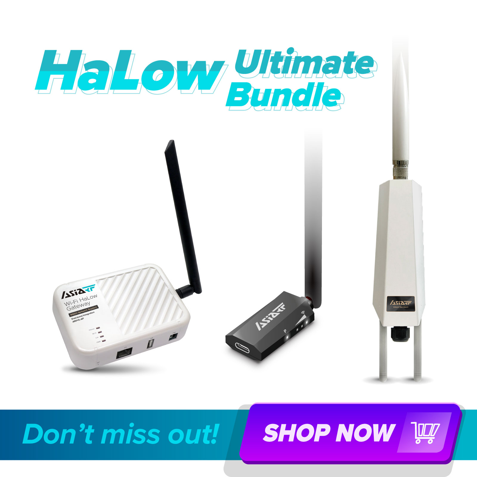 【HaLow Ultimate Bundle】Wi-Fi HaLow Gateways with Wi-Fi HaLow USB Dongles for Long-Range IoT