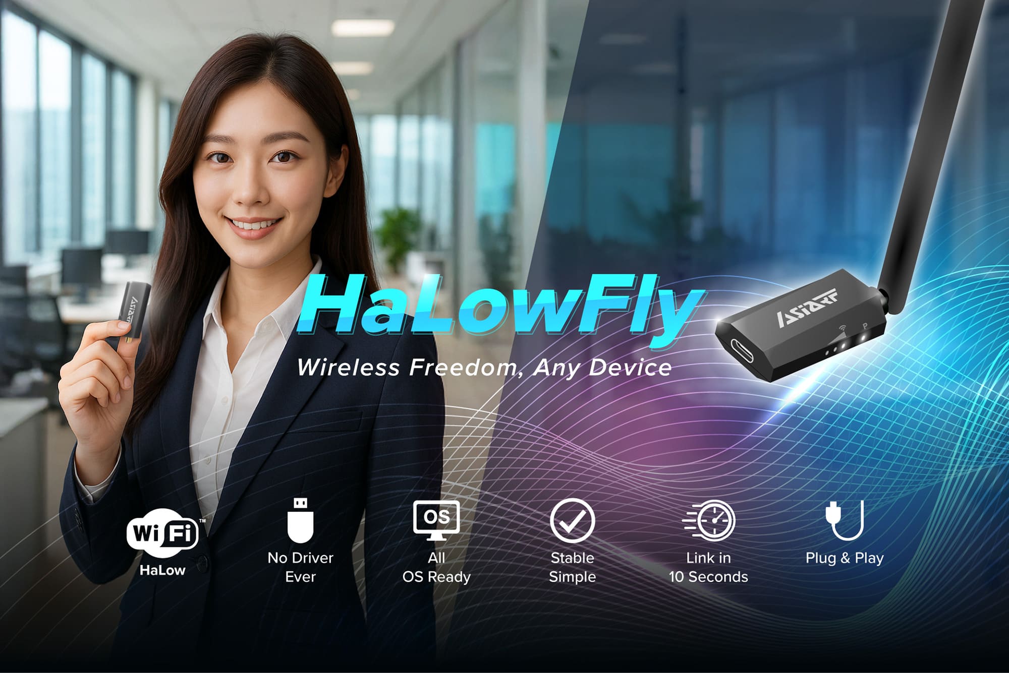 From Smart Farms to Smart Cities: AsiaRF Launches HaLowFly USB Wireless Network Card for Seamless IoT Connectivity in 10 Seconds.