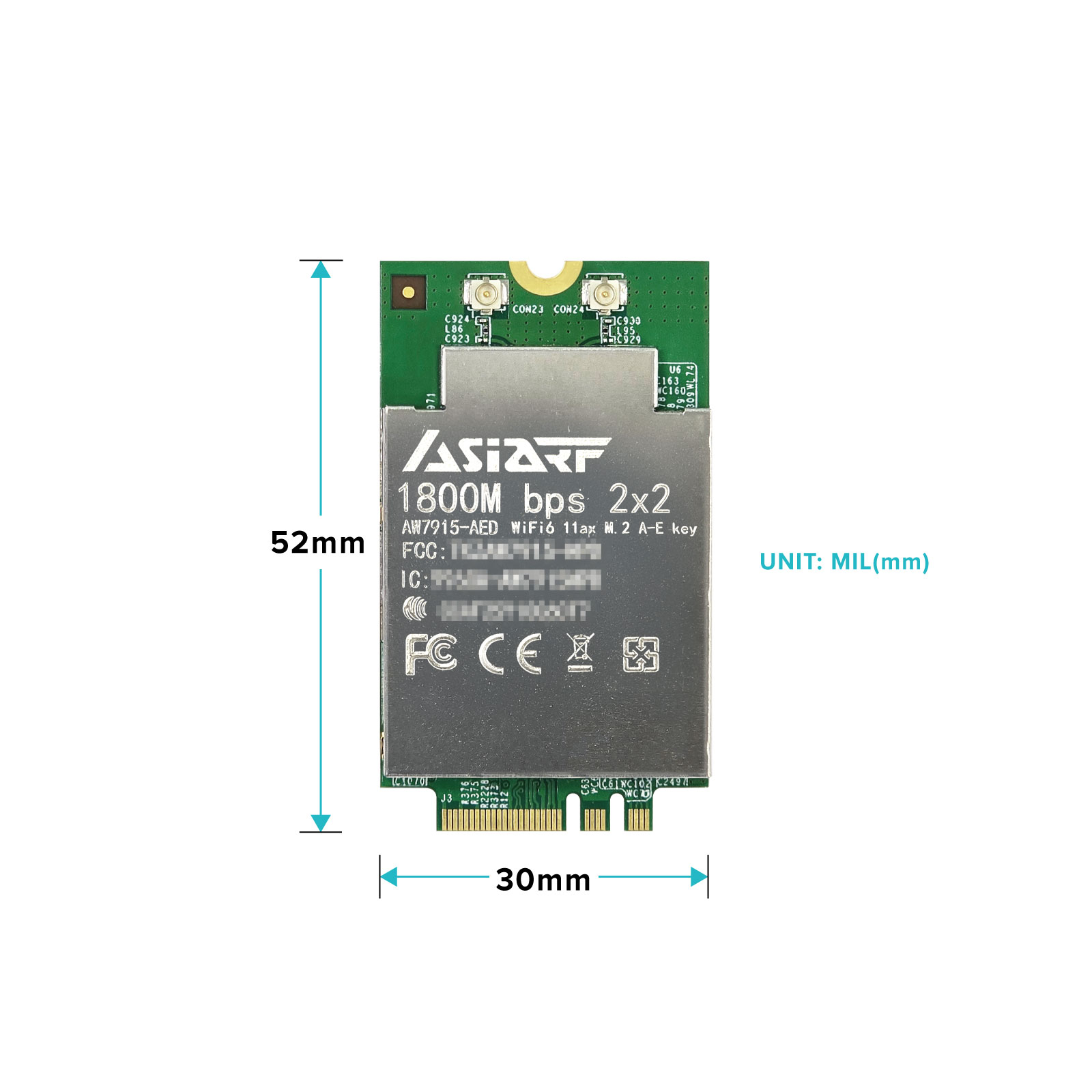 Wi-Fi 6 11ax M.2 AE Key Module AW7915-AED-Aw7915 Aed Size