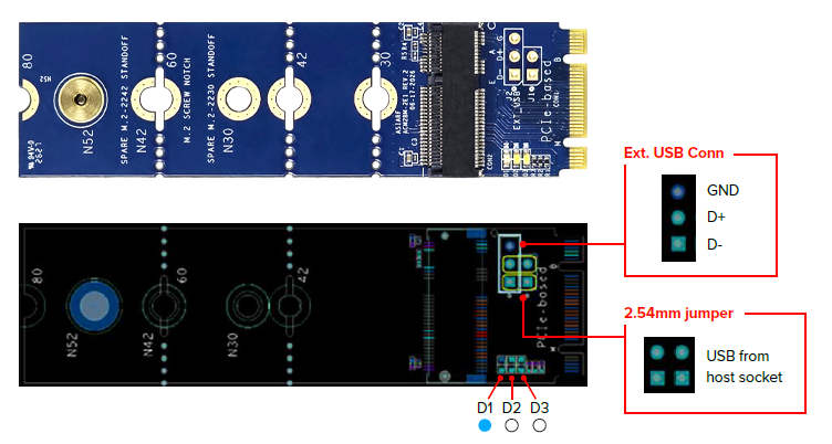 M.2 A-E Key to M.2 B/M Key Adapter Card ACM2BM-2E1-2 ( Jetson Applicable )-M.2 B+m Key To M.2 E Key New Cautions
