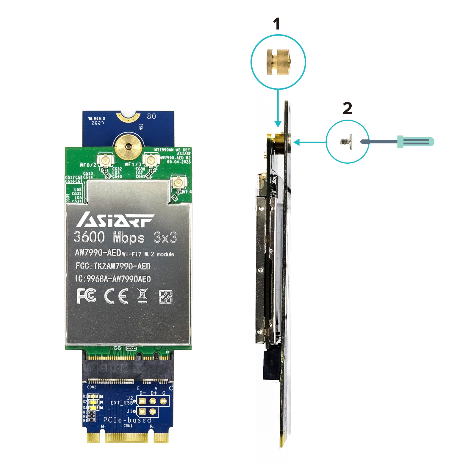 M.2 A-E Key to M.2 B/M Key Adapter Card ACM2BM-2E1-2 ( Jetson Applicable )-M.2 B+m Key To M.2 E Key New Install
